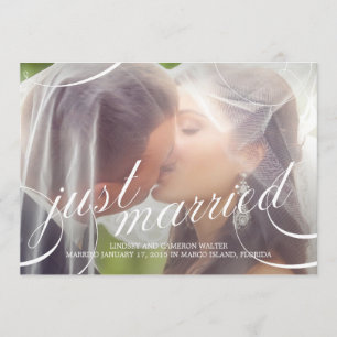 Hervorragende Hochzeitsankündigung - Weiß Einladung