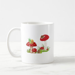 Hervorragende Pilz- und Schneckenmuster-Kaffeetass Kaffeetasse