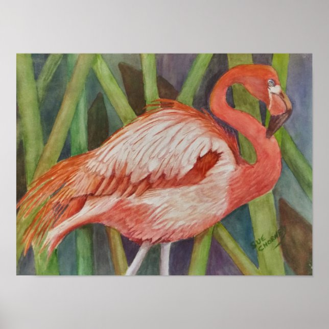 Hervorragende rosa Flamingo Poster (Vorne)