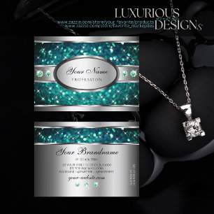 Hervorragende Silber Aquamariner Glitzer Sparkle R Visitenkarte