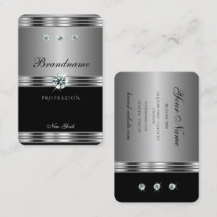 Hervorragende Silver Black Sparkling Diamonds Mode Visitenkarte