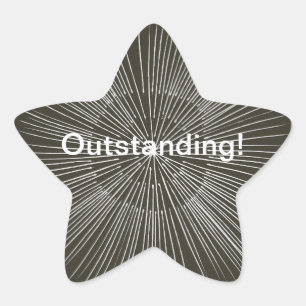 Hervorragende weiße Pulsationslinien, schwarze Auf Stern-Aufkleber