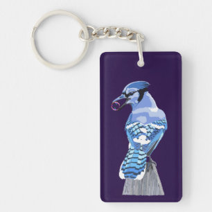 Hervorragender Blauhäher Schlüsselanhänger