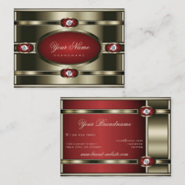 Hervorragender Chrome-Effekt mit dunkelrotem Farbt Visitenkarte