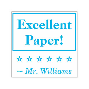 "Hervorragendes Papier!" Erzieherin Rubber Briefma Permastempel
