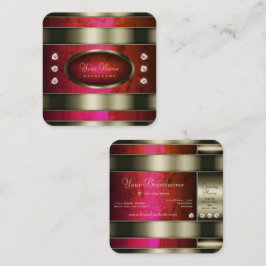 Hervorragendes Silber mit rosafarbenem glänzenden  Quadratische Visitenkarte