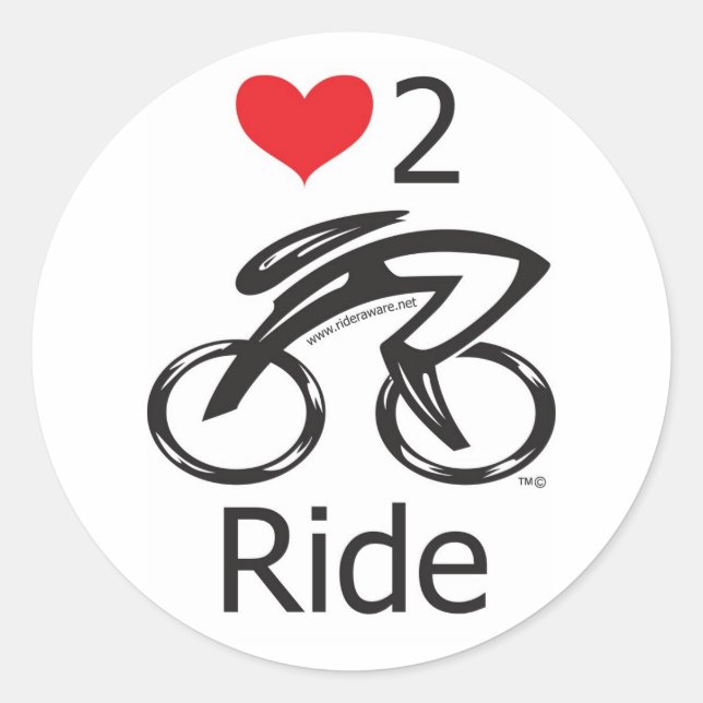Herz2Ride Runder Aufkleber (Vorderseite)