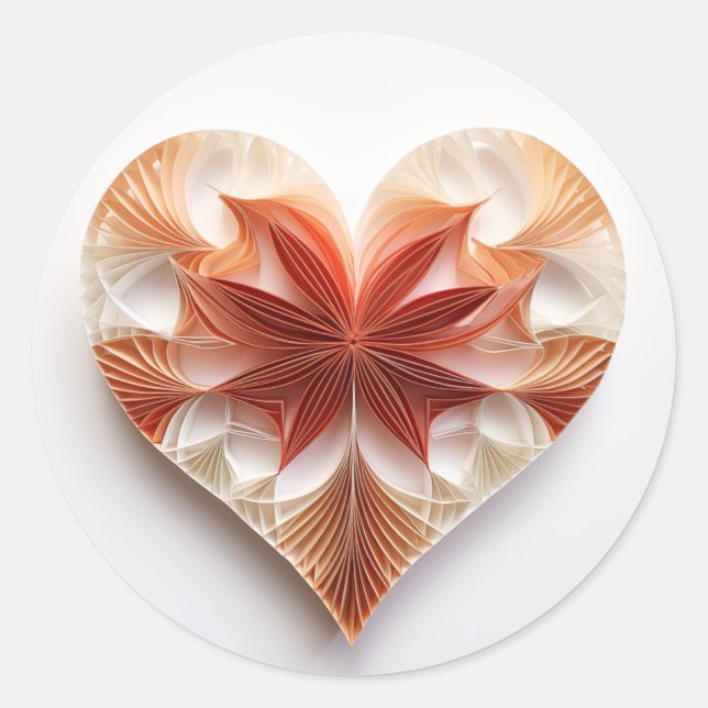 Herz 0018 runder aufkleber (Vorderseite)