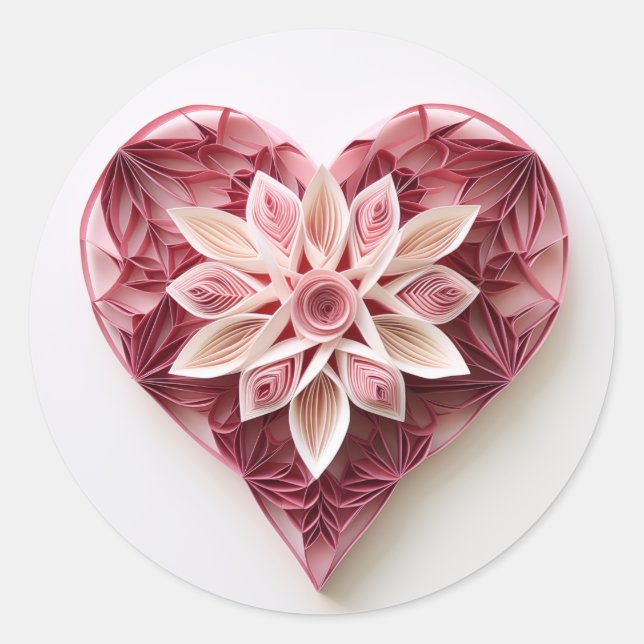 Herz 0088 runder aufkleber (Vorderseite)