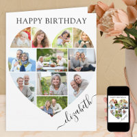 Herz 11 Foto-Collage Eleganter Name Geburtstag