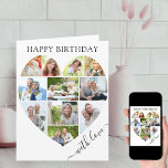 Herz 11 FotoCollage mit Liebe Script Geburtstag Karte<br><div class="desc">Sage "Happy Birthday" mit einer Liebe Herz Foto Collage, personalisiert Geburtstagskarte. Die Fotovorlage ist für Sie Set, um Ihre Bilder hinzuzufügen, und arbeitet in Reihen von oben bis unten. Die Foto-Collage enthält 11 Fotos, die in einer Mischung aus Portrait, Landschaft und Quadrat/Instragram-Formaten dargestellt werden. "mit Liebe" wird in elegantem, handgeschriebenem...</div>