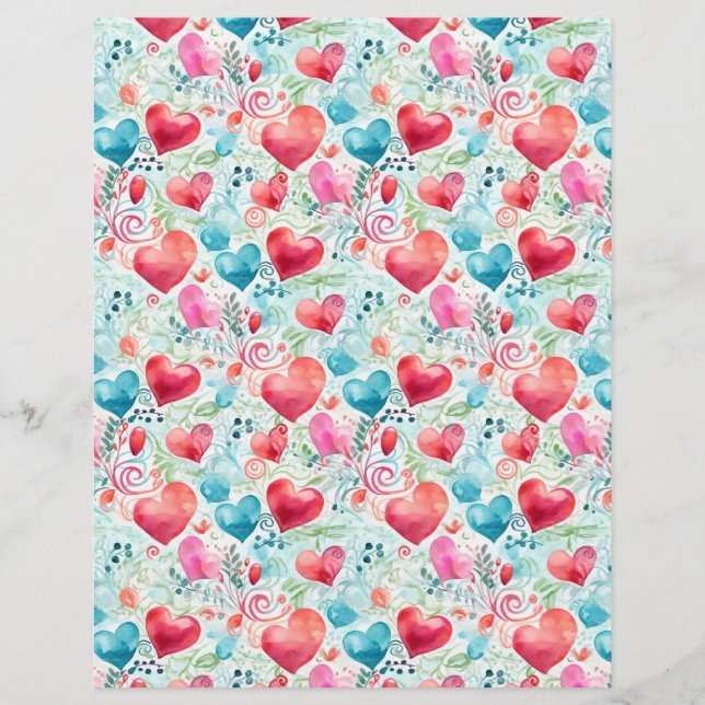 Herz 11 Wasserfarbe niedlich (Rückseite)