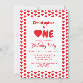 Herz 1. Geburtstag Einladung