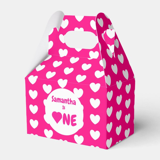 Herz 1. Geburtstag Geschenkschachtel (Vorderseite)