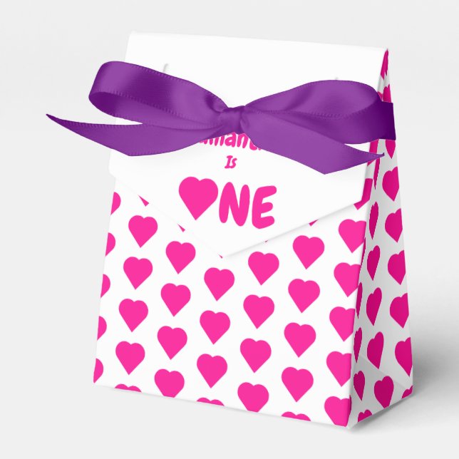 Herz 1. Geburtstag Geschenkschachtel (Vorderseite)