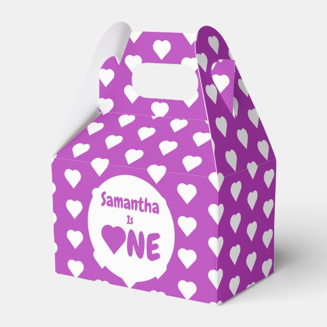 Herz 1. Geburtstag Geschenkschachtel (Vorderseite)