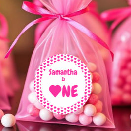 Herz 1. Geburtstag Runder Aufkleber