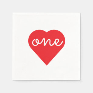 Herz 1. Geburtstag Serviette