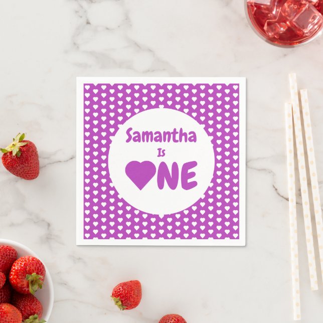 Herz 1. Geburtstag Serviette (Beispiel)