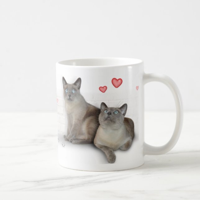 Herz 4 Katzen Tasse (Rechts)