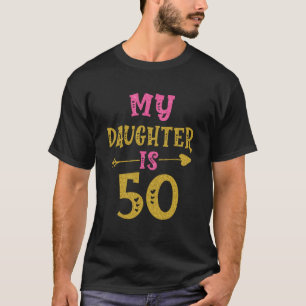 Herz 50 Tage für Tochter aus Mama Vater T-Shirt