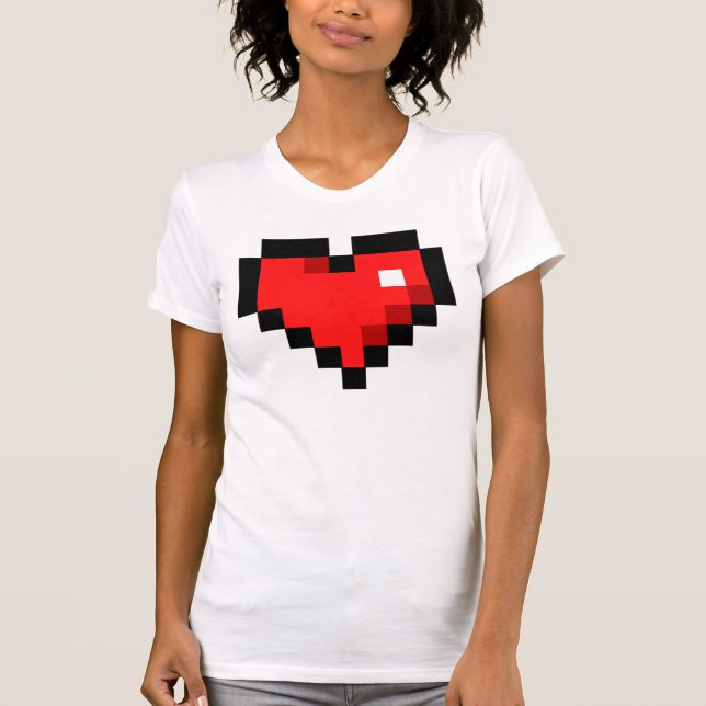 Herz 8bit T-Shirt (Vorderseite)