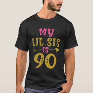Herz 90. Tag für Schwester von Schwester Bruder T-Shirt