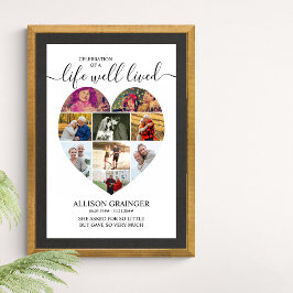 Herz 9 Foto Collage Leben gut Lebende Beerdigung Poster