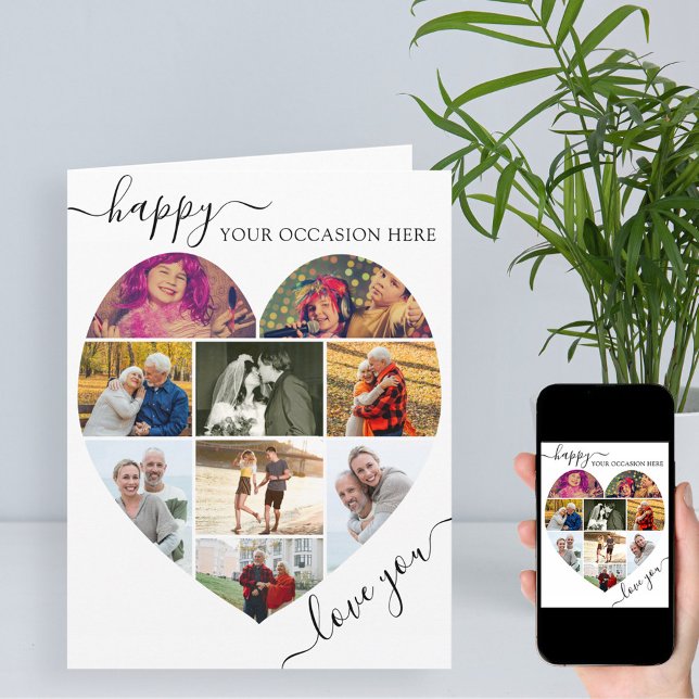 Herz 9 Foto Collage Liebe Sie Skript jeder Fall Karte (Von Creator hochgeladen)