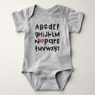 Herz ABC-Baby-Bodysuit Baby Strampler