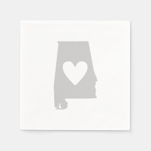 Herz-Alabama Staat Silhouette Serviette