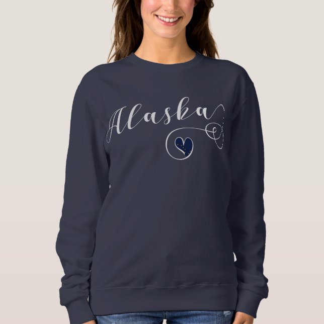 Herz-Alaska-Sweatshirt, alaskische Flagge Sweatshirt (Vorderseite)