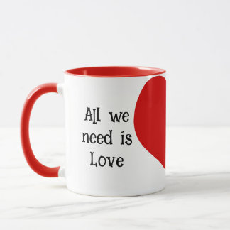 Herz "Alles was wir brauchen ist Liebe und viel Ka Tasse