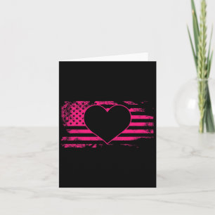 Herz American Flag Brustkrebs Bewusstsein Cool U Karte