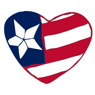Herz Amerika Patriotisches T-Shirt USA-Flagge He