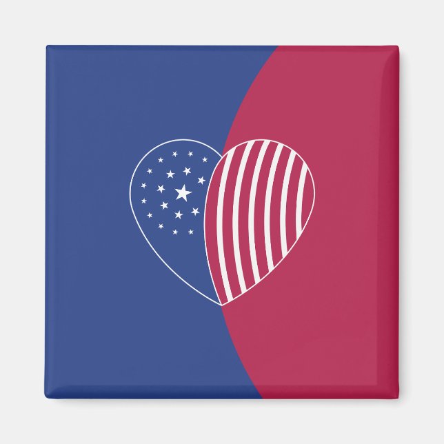 Herz Amerikas (Kurve) Magnet (Vorne)