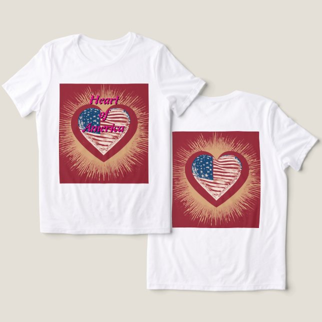 Herz Amerikas Tri-Blend Shirt (Design Vorderseite & Rückseite)