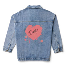 Herz "Amore" Grunge Denim Jacket