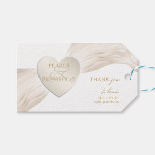 Herz Ampersand Perlen & Prosecco Brautparty Geschenkanhänger