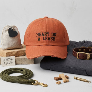 Herz an der Leine Hunde-Liebhaber bestickt Bestickte Baseballkappe