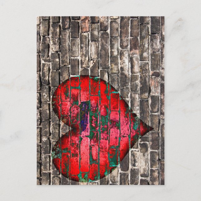 Herz an der Mauer Postkarte (Vorderseite)