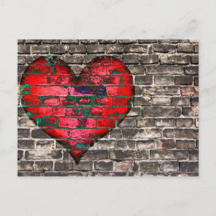 Herz an der Mauer Postkarte