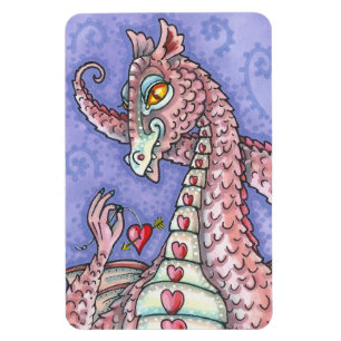 HERZ AN EINER SCHNUR ROSAFARBENER DRACHE VALENTINS MAGNET