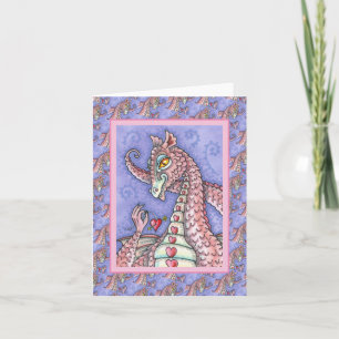 HERZ AN EINER SCHNUR ROSAFARBENER DRACHEN VALENTIN KARTE
