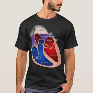 Herz Anatomie V-Ausschnitt Damen T-Shirt