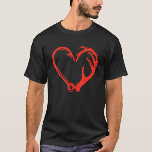 Herz Angelhaken Valentinstag Cooler Fischer A T-Shirt