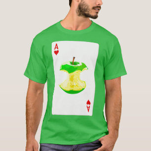 Herz-Apfel spielen Karte mit grünem Apfel T-Shirt
