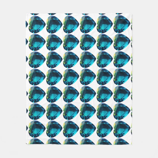 Herz Aquamarine, blau Fleecedecke (Vorderseite)