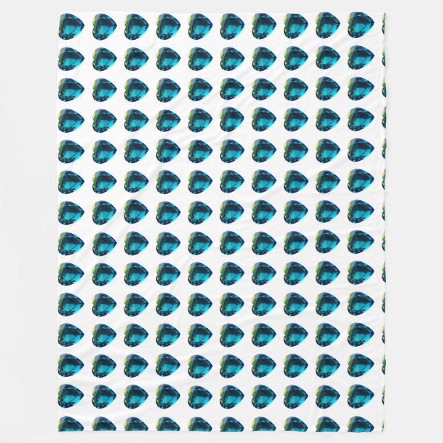 Herz Aquamarine, blau Fleecedecke (Vorderseite)