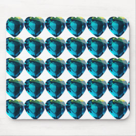 Herz Aquamarine, blau Mousepad